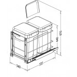 A09840DSC Door Mounted Double Waste Bin